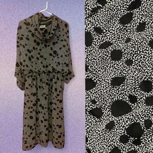 Vintage 80s Murray Meisner Sheer Cowl Neck Dress Size 14